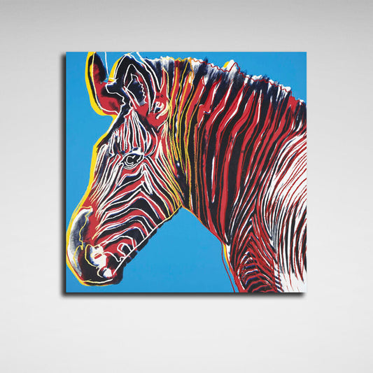 Reproduction Zebra Pop Art Reproduction Canvas Wall Art Print