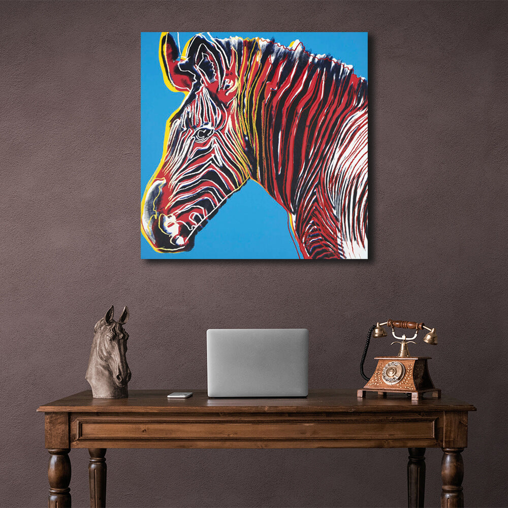 Reproduction Zebra Pop Art Reproduction Canvas Wall Art Print