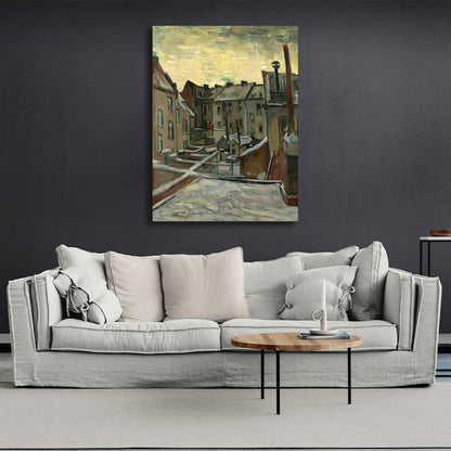 Reproduction The backyards of old houses in Antwerp Reproduction Canvas Wall Art Print