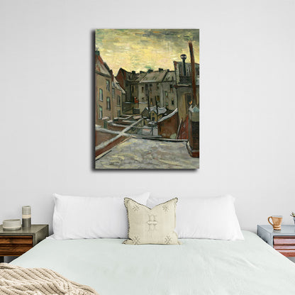 Reproduction The backyards of old houses in Antwerp Reproduction Canvas Wall Art Print