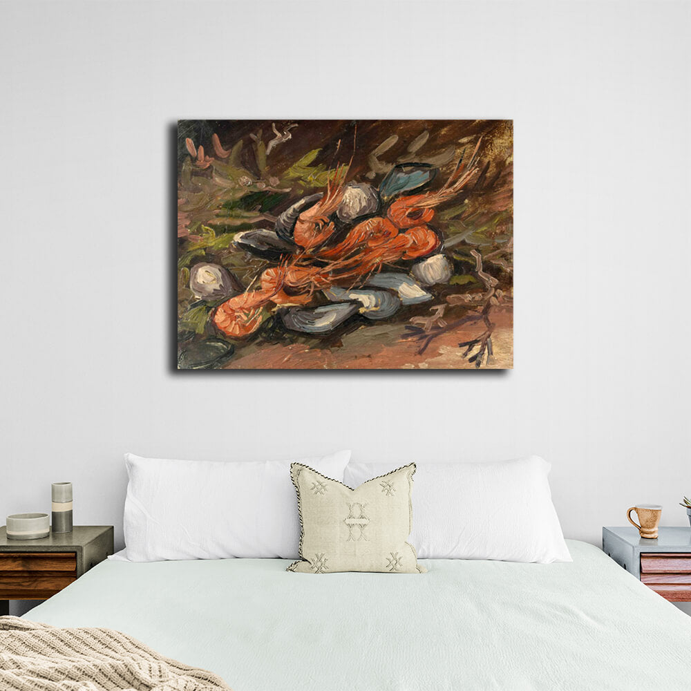 Reproduction Shrimp and mussels Reproduction Canvas Wall Art Print