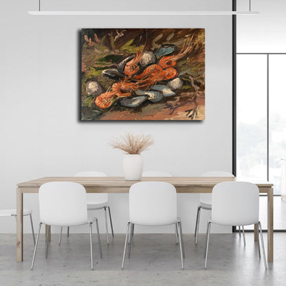 Reproduction Shrimp and mussels Reproduction Canvas Wall Art Print