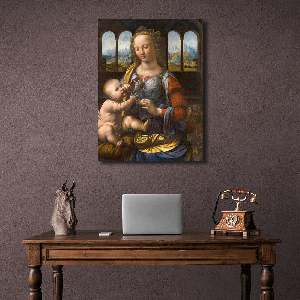 Reproduction Madonna with a carnation Reproduction Canvas Wall Art Print