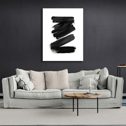 Abstraction Stacked Faded Strokes Canvas Wall Art Print