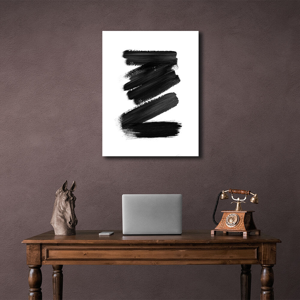 Abstraction Stacked Faded Strokes Canvas Wall Art Print