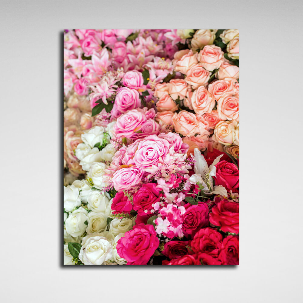 Interior Bouquet of Roses Canvas Wall Art Print