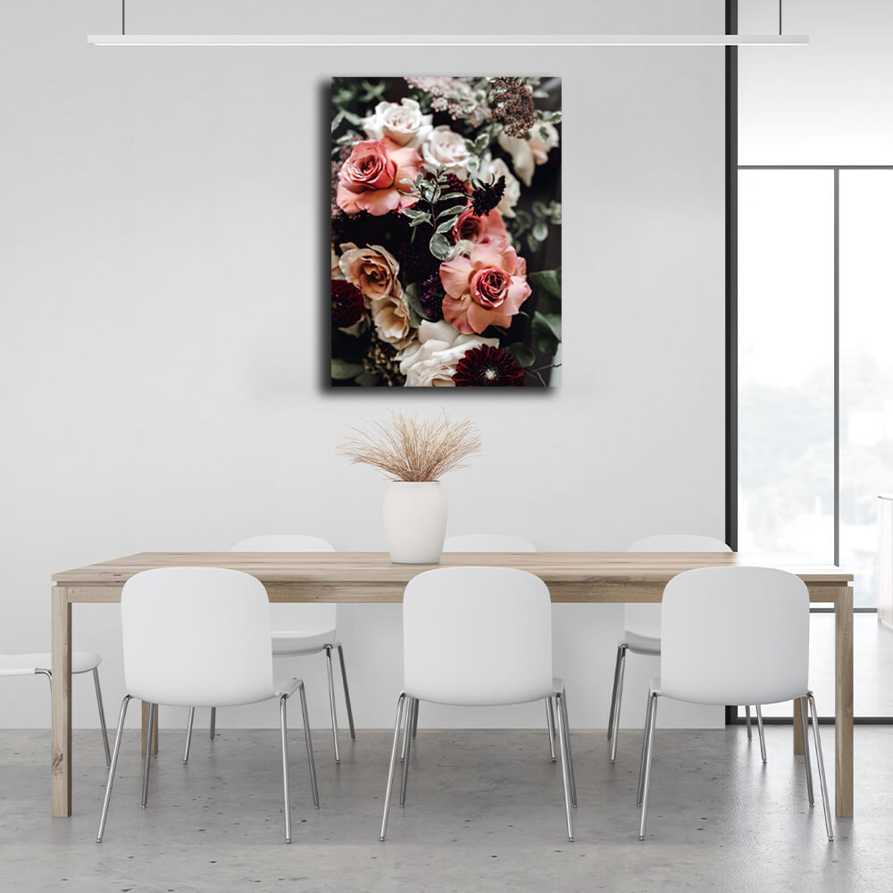 Interior Bouquet of flowers Canvas Wall Art Print