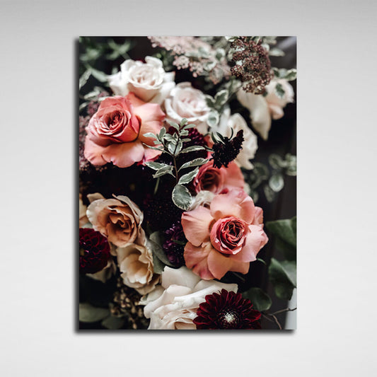 Interior Bouquet of flowers Canvas Wall Art Print