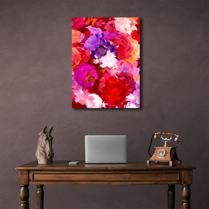 Interior Drawing of a bouquet of flowers Canvas Wall Art Print