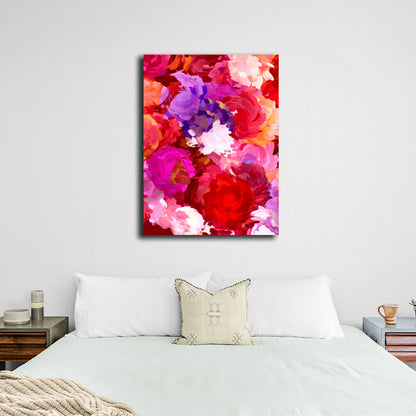 Interior Drawing of a bouquet of flowers Canvas Wall Art Print