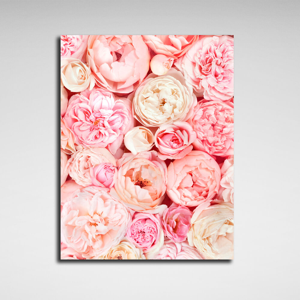 Interior Peonies Canvas Wall Art Print