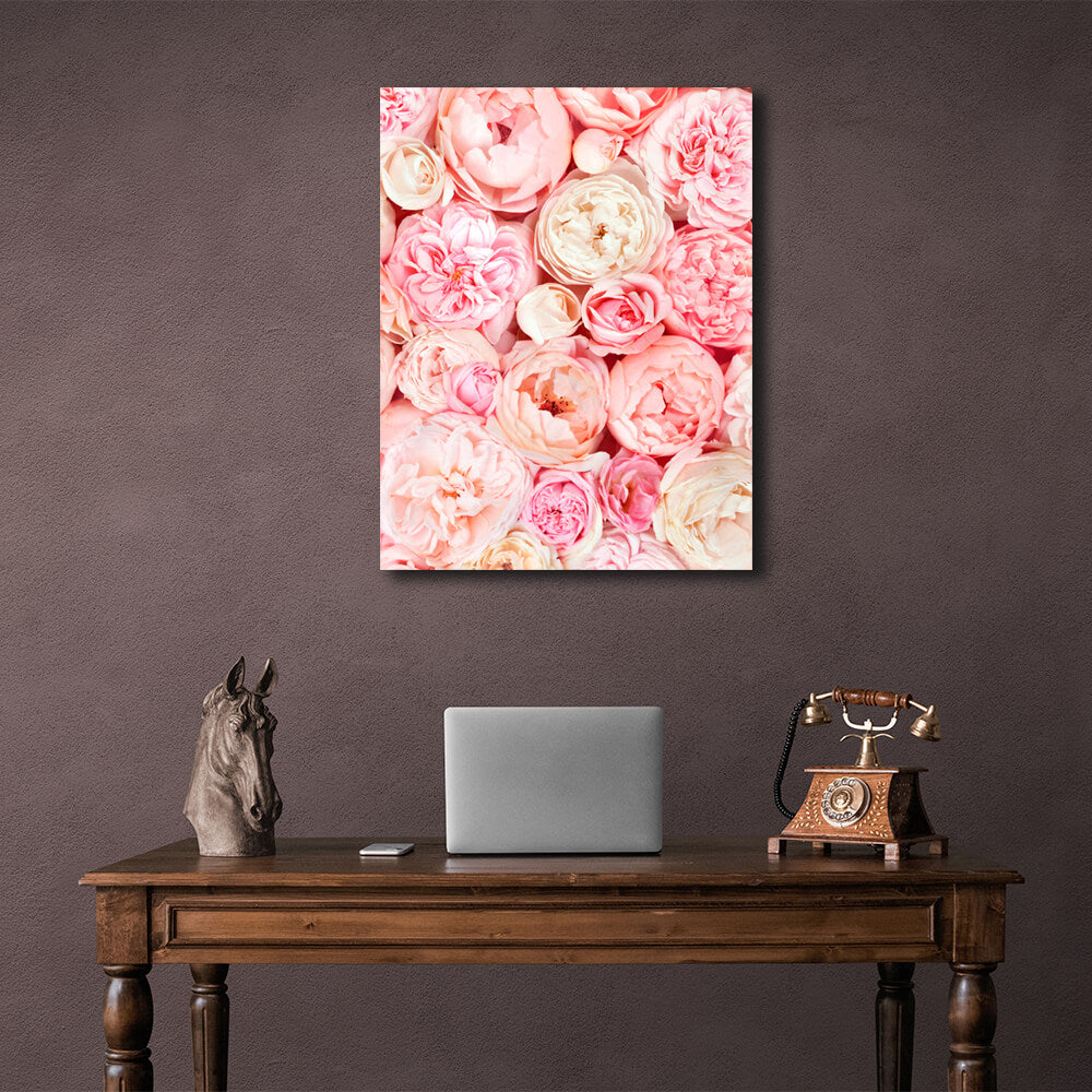 Interior Peonies Canvas Wall Art Print