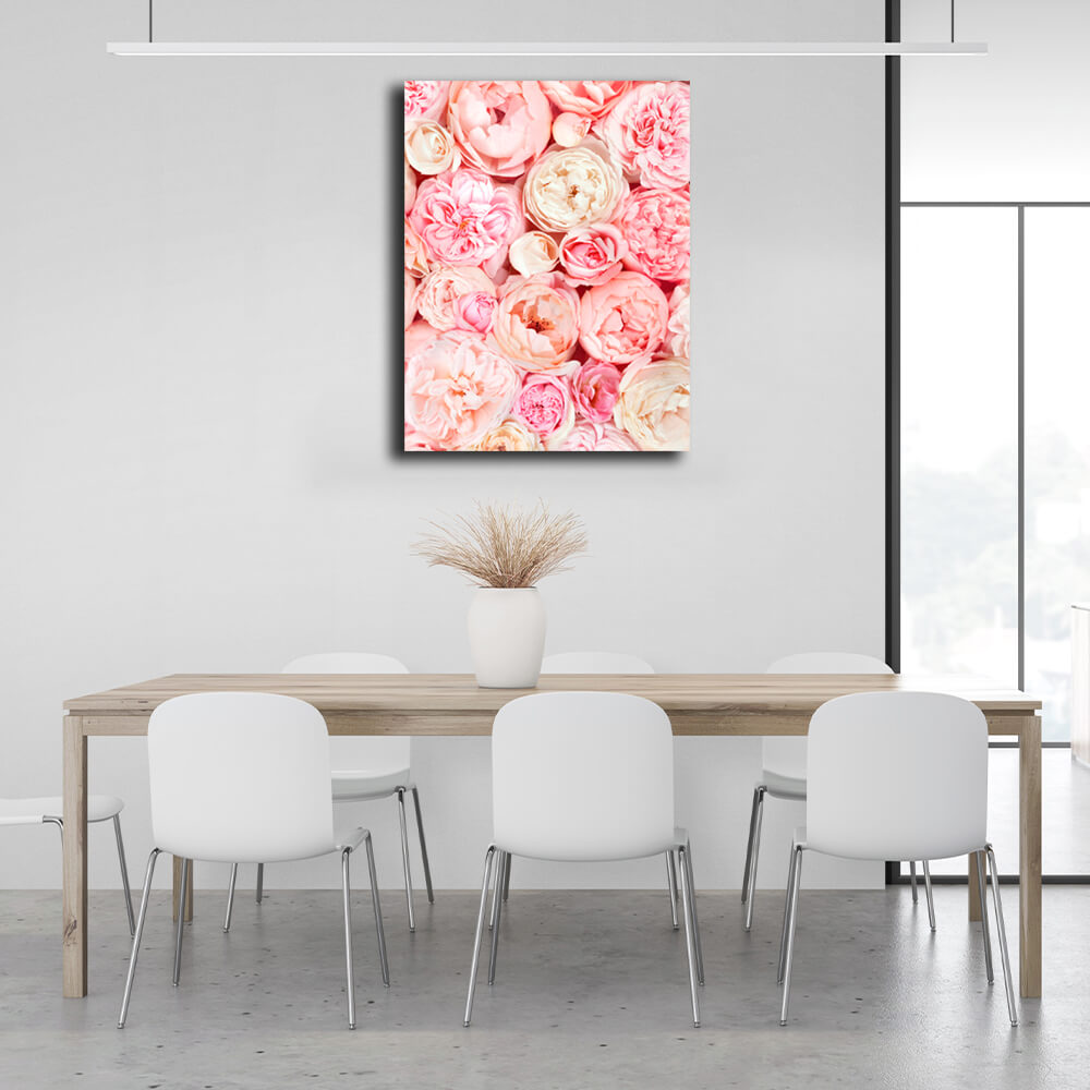 Interior Peonies Canvas Wall Art Print