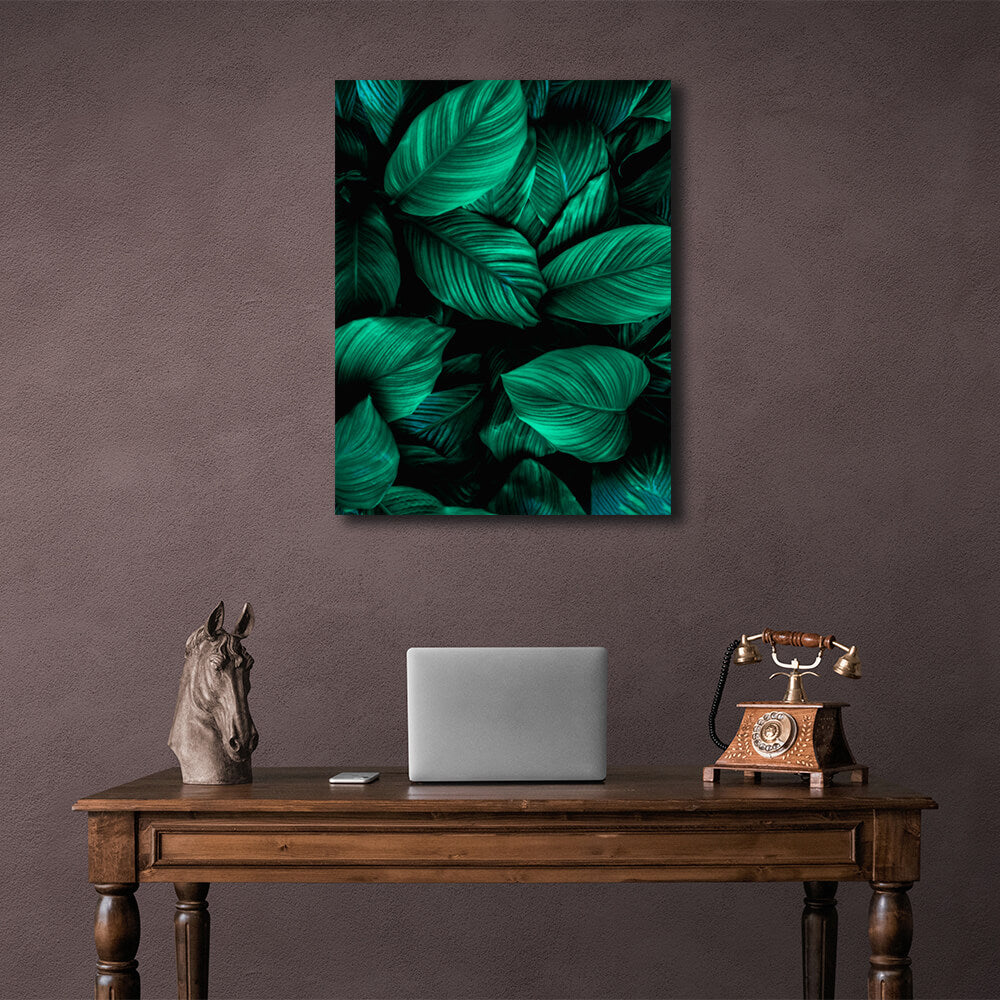 Interior Green tropical leaves Canvas Wall Art Print