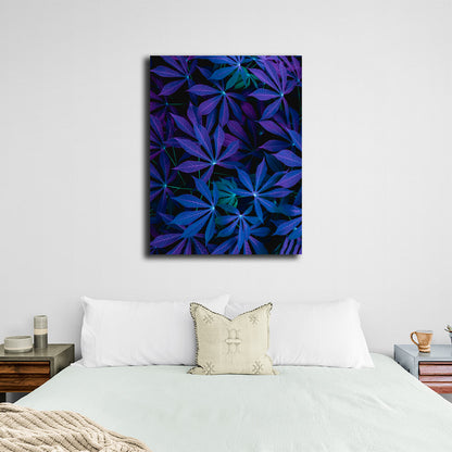 Interior Blue tropical leaves Canvas Wall Art Print