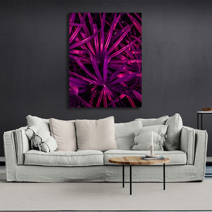 Interior Purple tropical leaves Canvas Wall Art Print