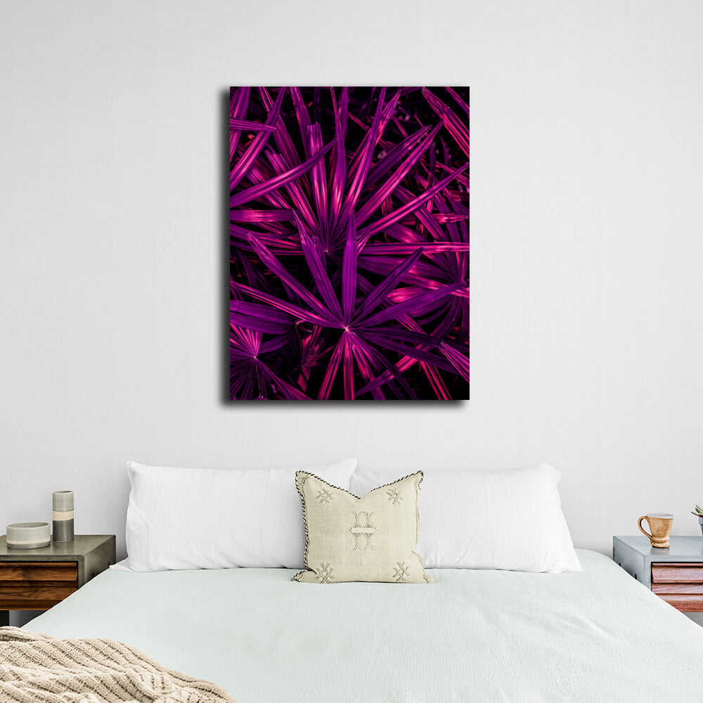 Interior Purple tropical leaves Canvas Wall Art Print