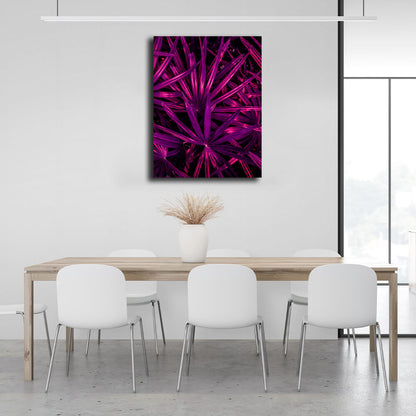 Interior Purple tropical leaves Canvas Wall Art Print