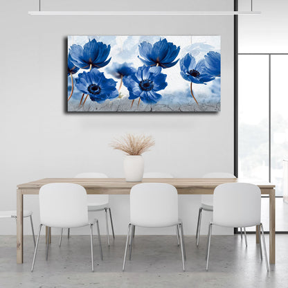 Interior A field of blue flowers Canvas Wall Art Print