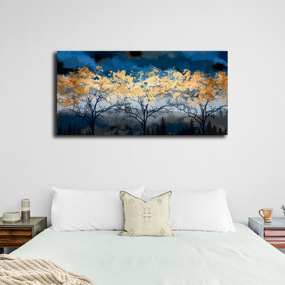 Interior Night forest Canvas Wall Art Print