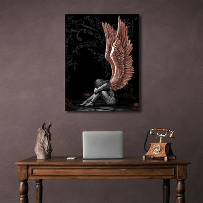 Interior Sad Angel Canvas Wall Art Print