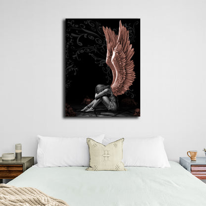 Interior Sad Angel Canvas Wall Art Print