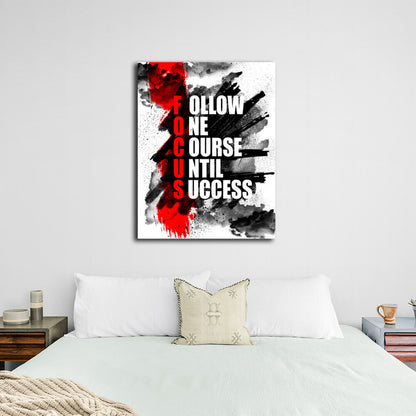 For motivation Focus Motivational Canvas Wall Art Print