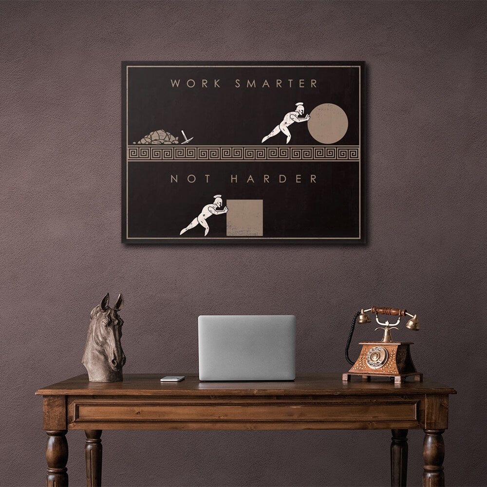 For motivation Work smarter, not harder Motivational Canvas Wall Art Print