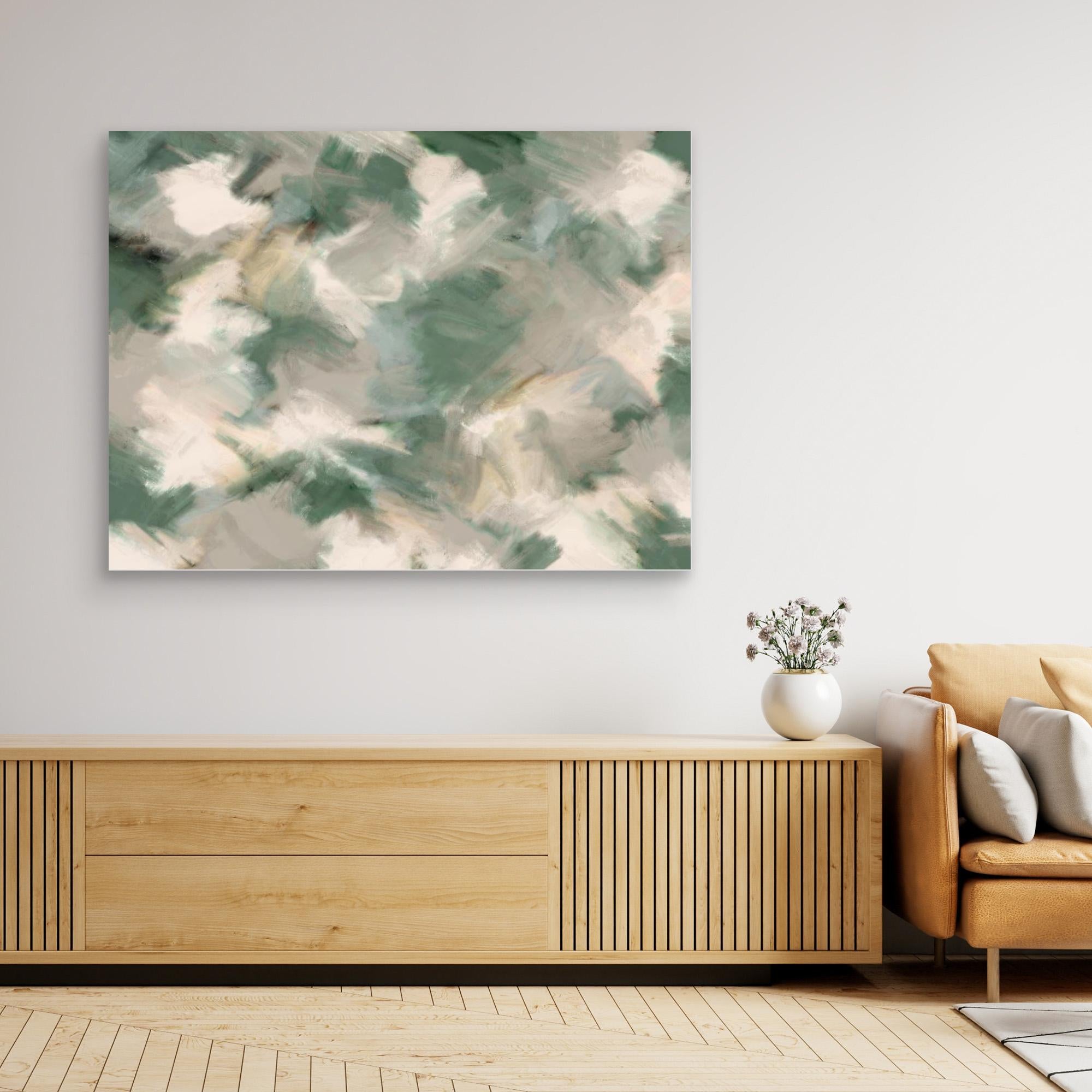 Green Beige Wild Painted Square 