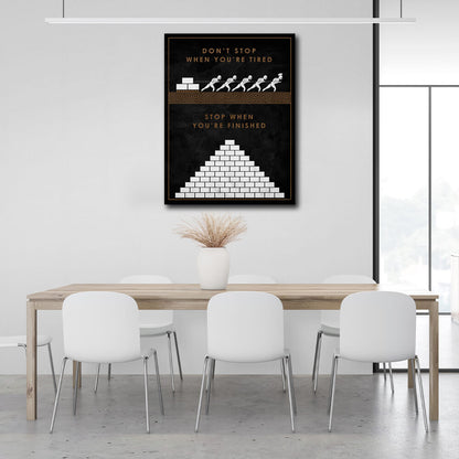 For motivation Don't stop when you are tired Motivational Canvas Wall Art Print