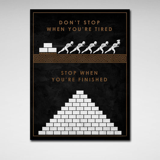 For motivation Don't stop when you are tired Motivational Canvas Wall Art Print