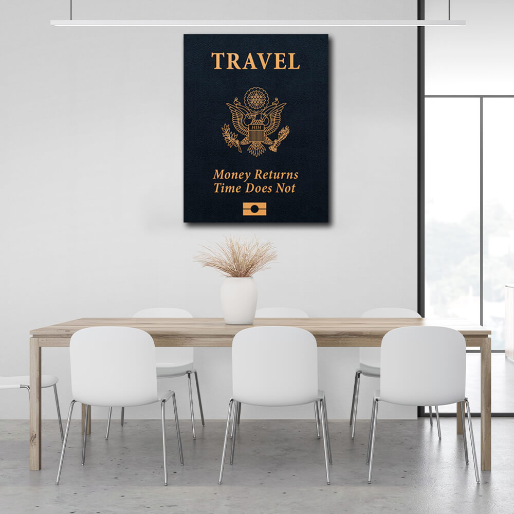 For motivation Passport Motivational Canvas Wall Art Print