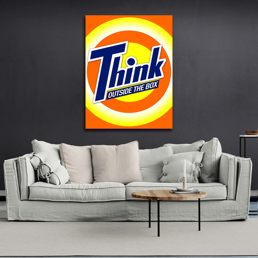 For motivation Think outside the box Motivational Canvas Wall Art Print