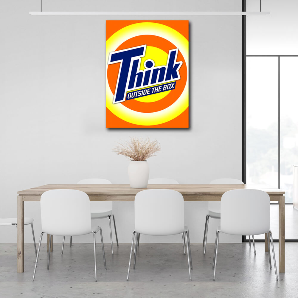 For motivation Think outside the box Motivational Canvas Wall Art Print