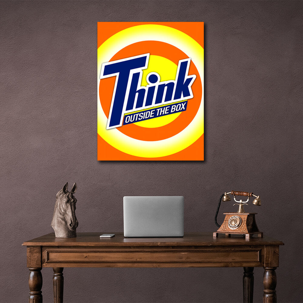 For motivation Think outside the box Motivational Canvas Wall Art Print