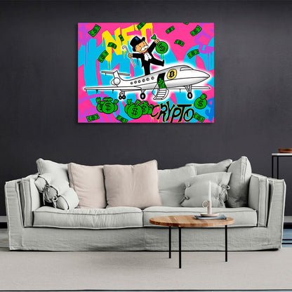 NFT Crypto Bitcoin Monopoly Canvas Wall Art Print