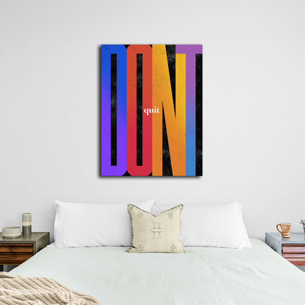 To motivate Don't quit Motivational Canvas Wall Art Print