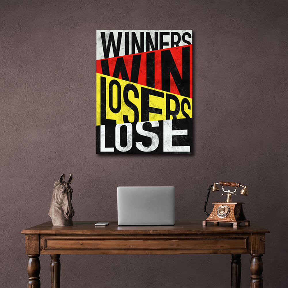 For motivation Winners win Motivational Canvas Wall Art Print