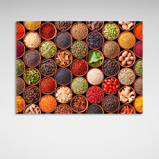 For the kitchen Spice plates Canvas Wall Art Print For Kitchen