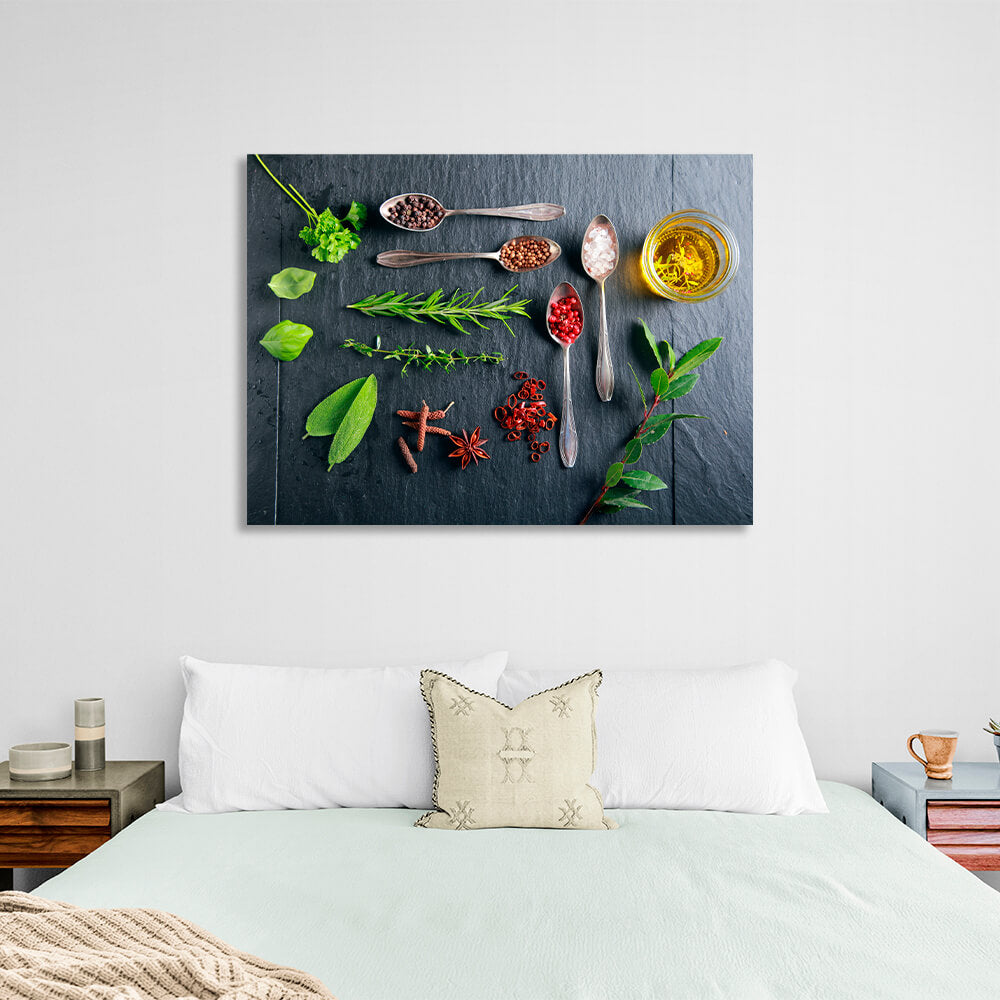 For the kitchen Spices and herbs Canvas Wall Art Print For Kitchen