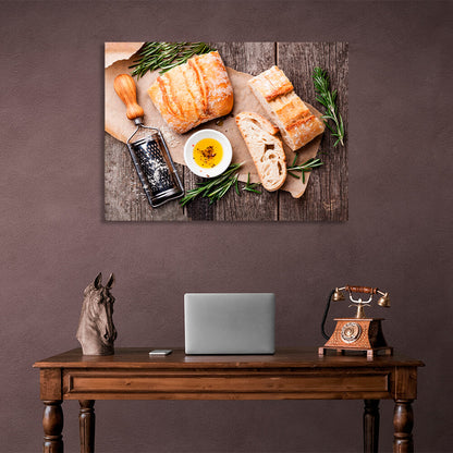 For the kitchen Bread and butter Canvas Wall Art Print For Kitchen