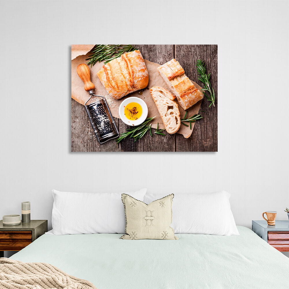 For the kitchen Bread and butter Canvas Wall Art Print For Kitchen