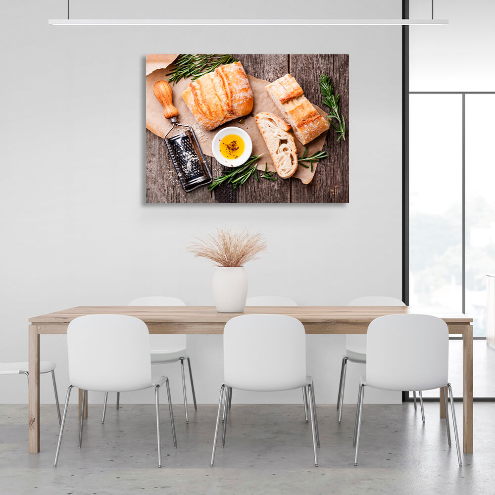 For the kitchen Bread and butter Canvas Wall Art Print For Kitchen