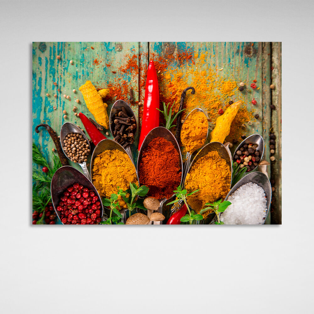 For the kitchen Spices and condiments Canvas Wall Art Print For Kitchen