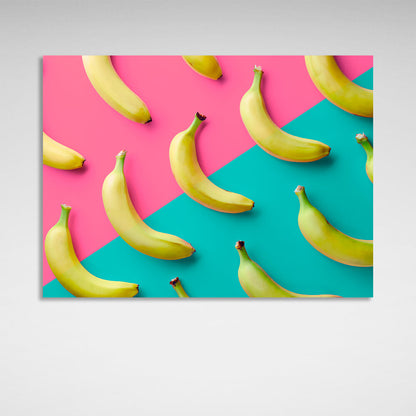 For the kitchen Bananas blue and pink Canvas Wall Art Print For Kitchen