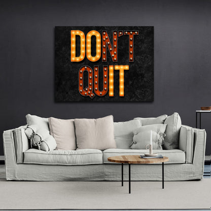 To motivate Don't quit light Motivational Canvas Wall Art Print