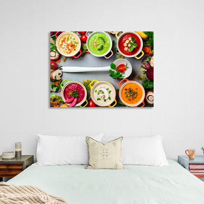 For the kitchen Colorful soups Canvas Wall Art Print For Kitchen