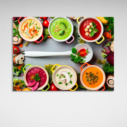 For the kitchen Colorful soups Canvas Wall Art Print For Kitchen