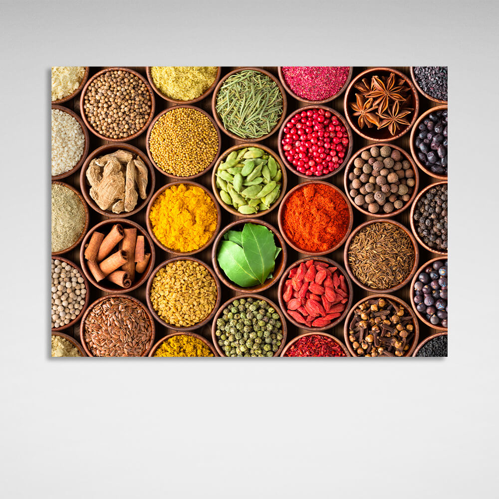 For the kitchen Spice and savory plates Canvas Wall Art Print For Kitchen