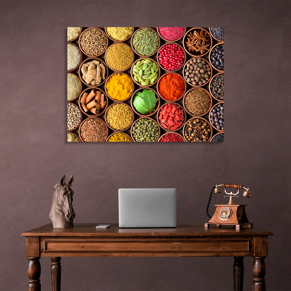 For the kitchen Spice and savory plates Canvas Wall Art Print For Kitchen